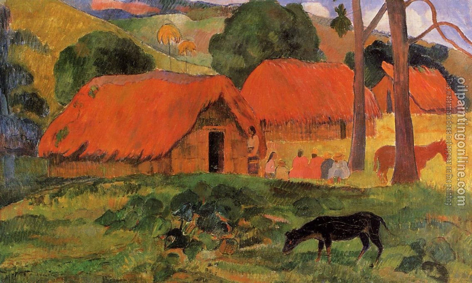 Gauguin, Paul - Three Huts, Tahiti